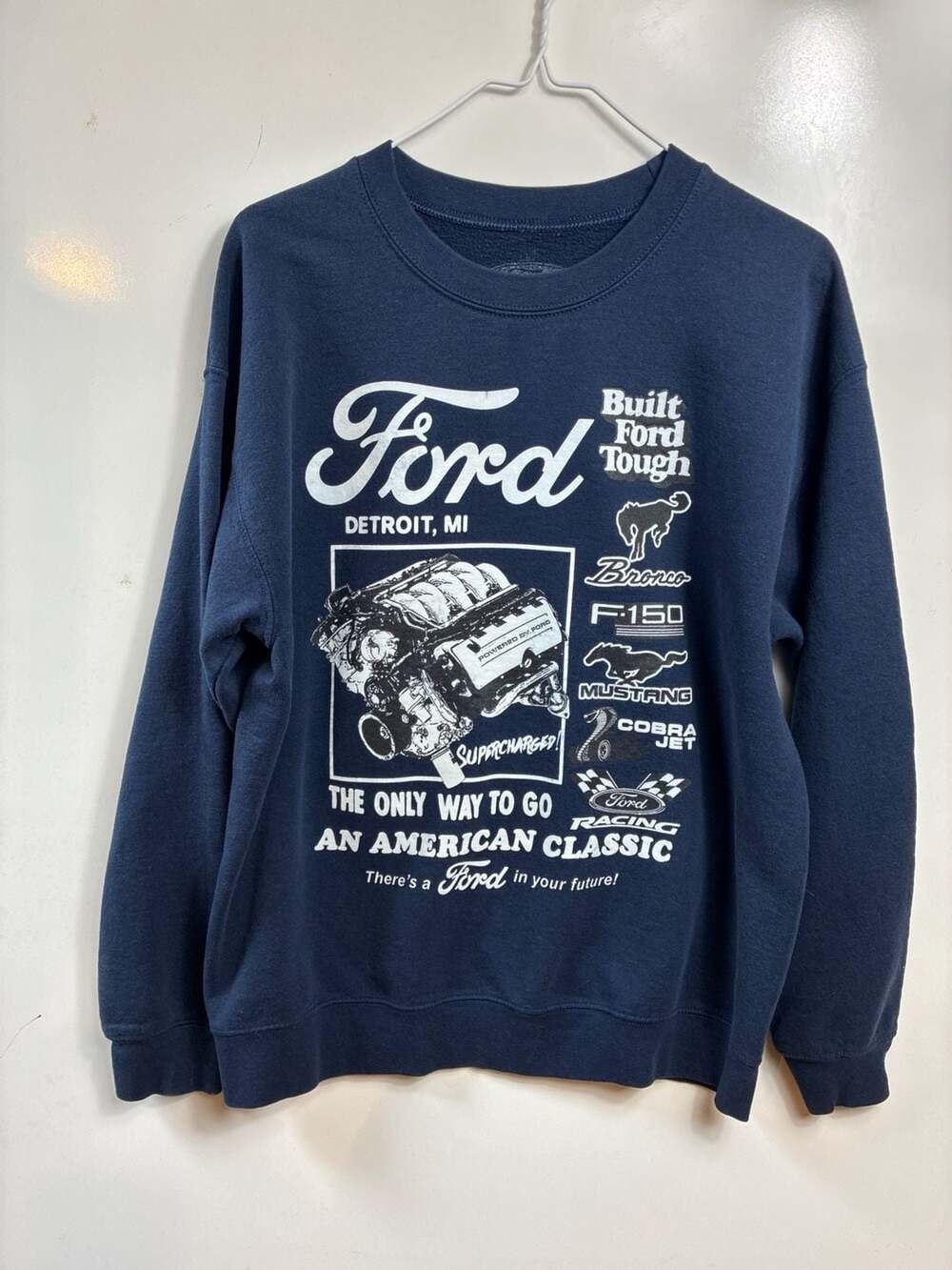 Ford Motor Co. Built Ford Tough Multi-Graphic Crewneck Sweatshirt Navy